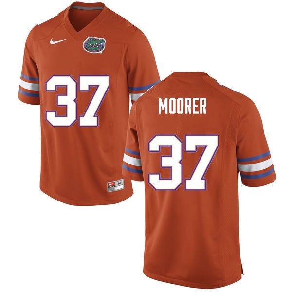 Men #37 Patrick Moorer Florida Gators College Football Jersey Orange